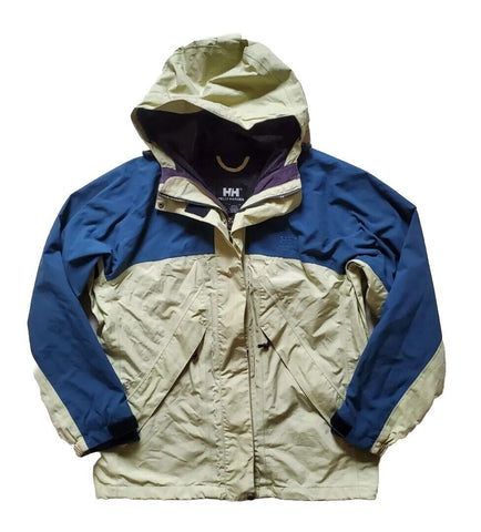 HELLY HANSEN JACKET COAT Mens S Helly Tech Hooded Mesh Lining Sand Blue