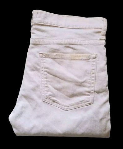 THE KOOPLES Jeans Womens W 29 L 30 Fitted White Stretch Denim Skull Detail