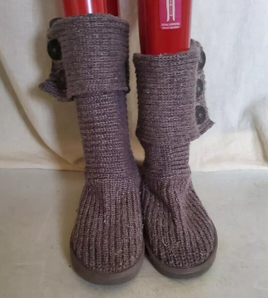 UGG Boots Classic Cardy Knit Sweater Sock Grey Womens Uk 5 Eu 38 Vintage Y2K