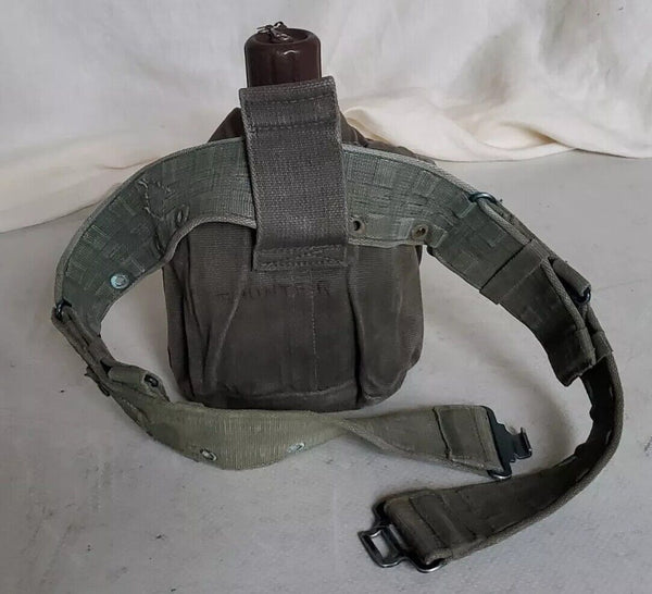US ARMY Water Bottle Canteen Cup Cover and Belt - Vintage 1970's WBG 60 Vietnam