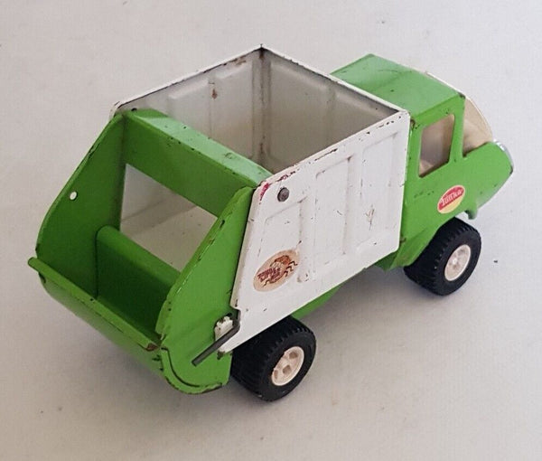 TONKA Garbage Truck 1970's Vintage Trash Truck Dustbin Cart Green White