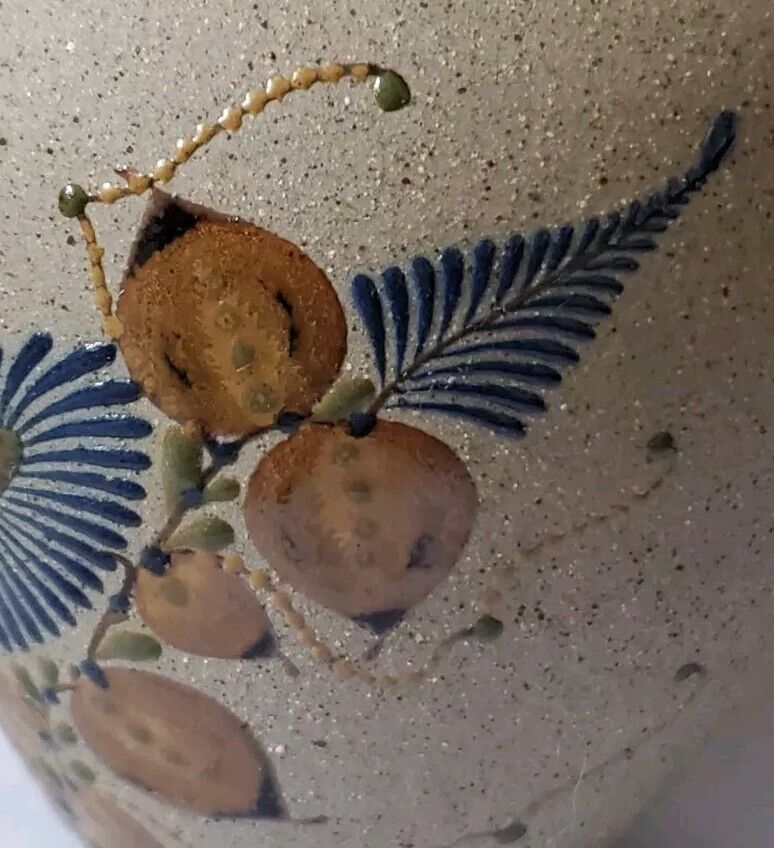 Tecpatl Vase Stoneware Mexico Signed Vintage 1980's Butterfly 5 Inch
