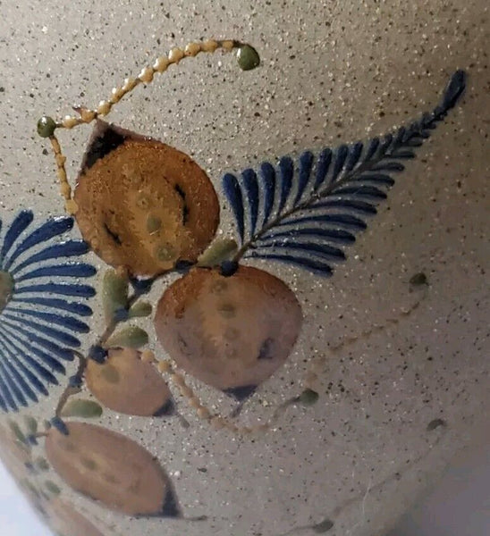 Tecpatl Vase Stoneware Mexico Signed Vintage 1980's Butterfly 5 Inch