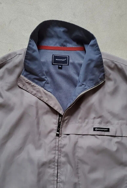 Rockport Harvard Bomber Jacket Mens XL Harrington Beige Waterproof Mesh Lined