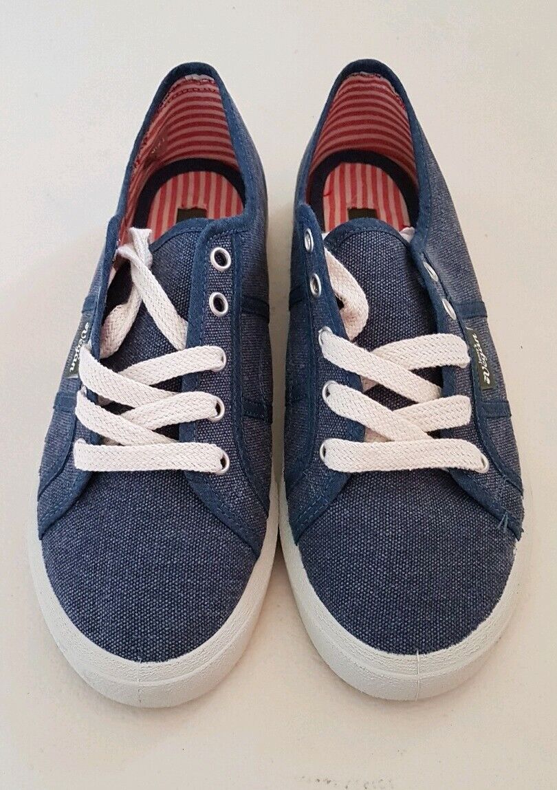 JONNYS VEGAN SHOES Women UK 5.5 EU 39 Wakanda Blue Canvas New In Box