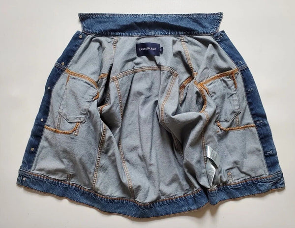 Calvin Klein CKJ Denim Jacket Mens S Trucker Vintage Blue Cotton