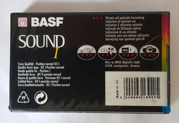 BASF Sound 1 Cassette Tapes X 3 Quality Ferric 90 Min New and Sealed