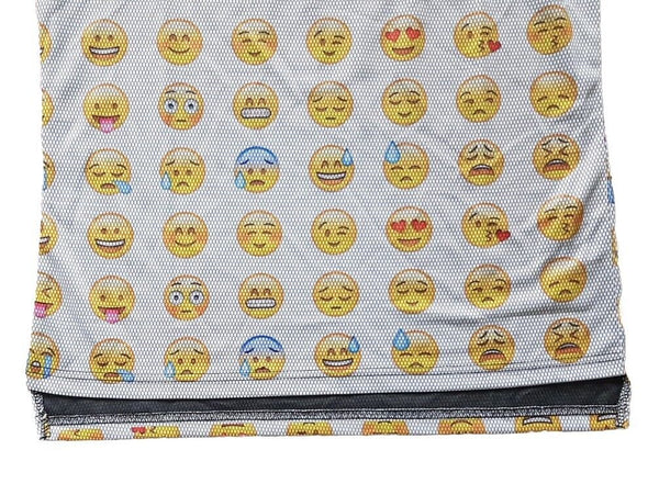 EMOJI Vest T Shirt Mens M Smiley Face White Cotton Lycra Stretch