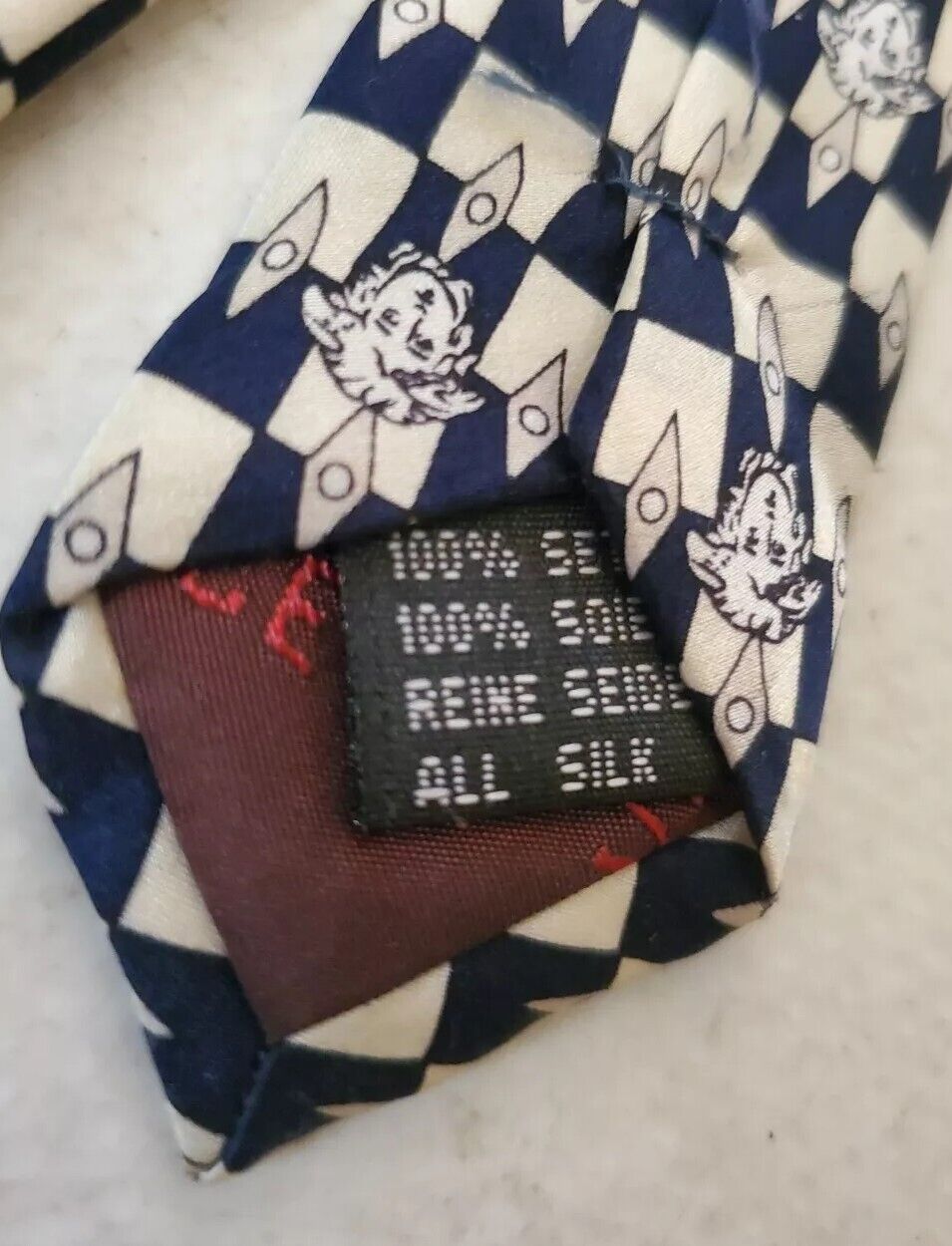 Vintage Versace Tie Medusa Navy Cream Pure Silk Italy Original 1990's