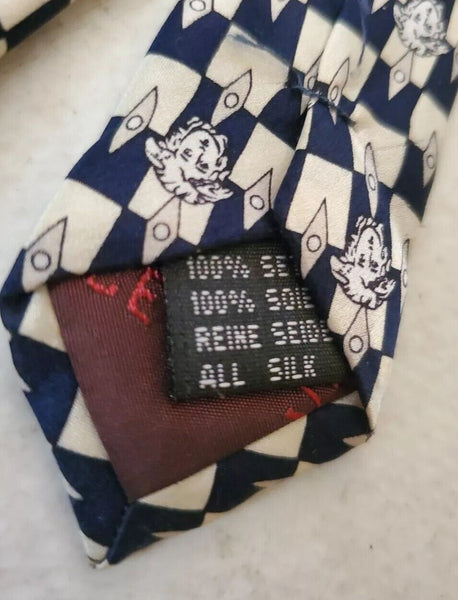 Vintage Versace Tie Medusa Navy Cream Pure Silk Italy Original 1990's