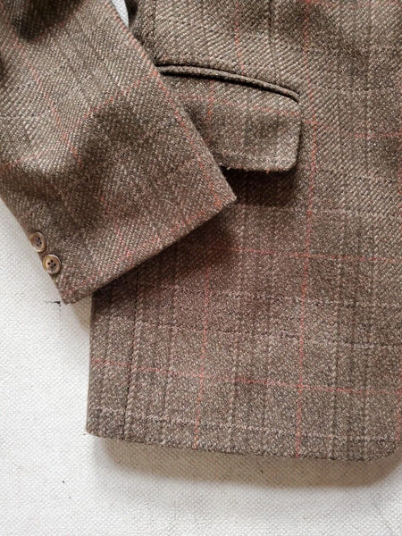 Hardy Aimes Hepworths Jacket Blazer Mens 40 Green Wool Window Pane Check