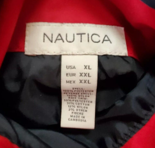 Vintage NAUTICA Sailing Jacket Mens XL Reversible Navy Blue Red