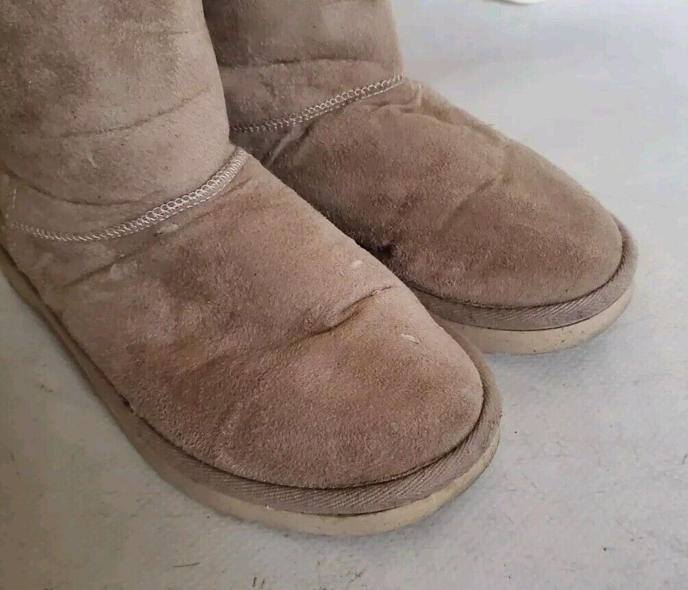 UGG Boots Classic Mid Calf Womens Uk 4.5 Eu 37 Wheat Suede Shearling Lining