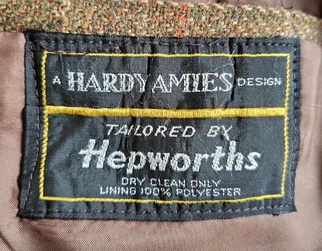 Hardy Aimes Hepworths Jacket Blazer Mens 40 Green Wool Window Pane Check