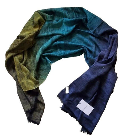 PAUL SMITH Pashmina Scarf Shawl Cashmere Artist Fade Made in UK Rrp £189