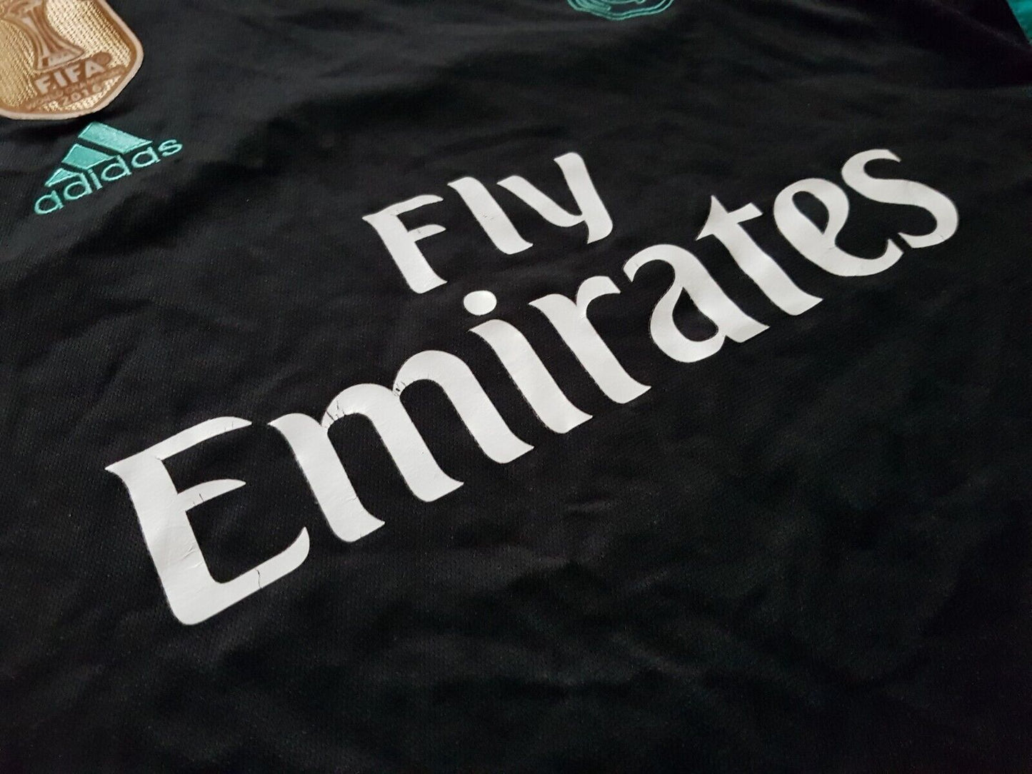 Ronaldo 7 Real Madrid 2017 18 Away  Shirt Mens L Black Champions Gold Patch