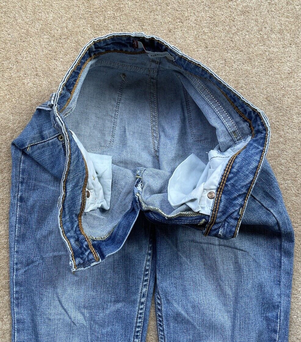 Womens Levis Jeans 627 Straight Fit W 27 L 34 Blue Denim Red Tab C6
