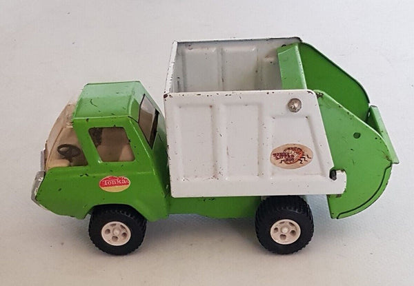 TONKA Garbage Truck 1970's Vintage Trash Truck Dustbin Cart Green White