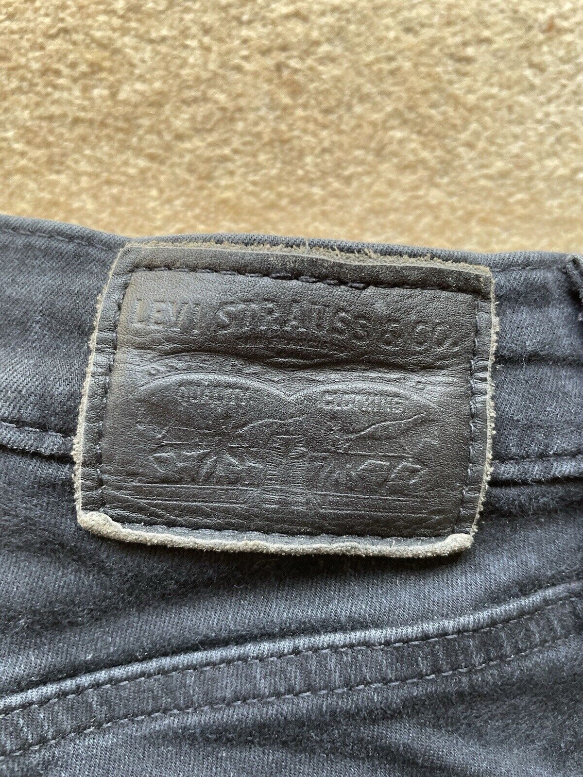 Womens Levis Jeans Mile High Super Skinny W 24 L 32 Black Denim Red Tab C18