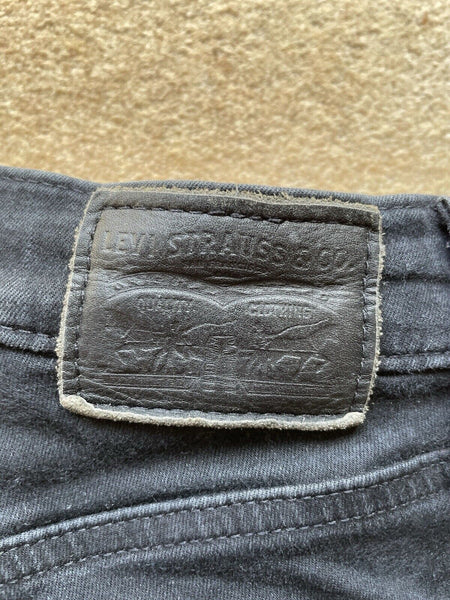 Womens Levis Jeans Mile High Super Skinny W 24 L 32 Black Denim Red Tab C18