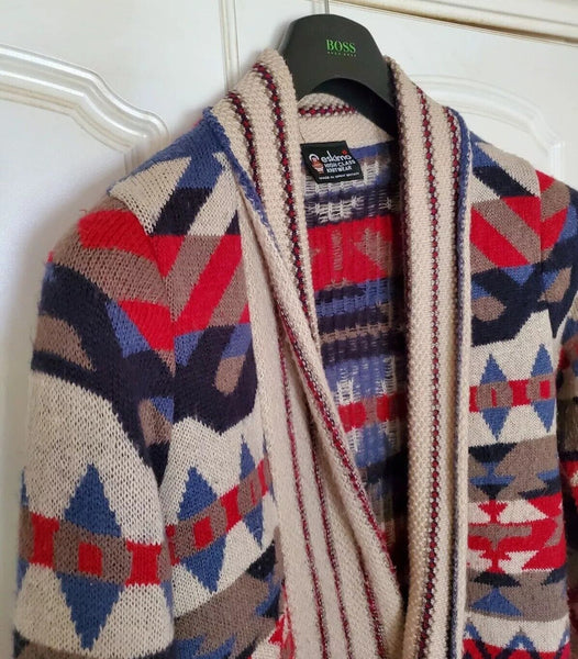 Vintage Handknit Cardigan Womens S By Eskimo Y2k Jacquard Coat
