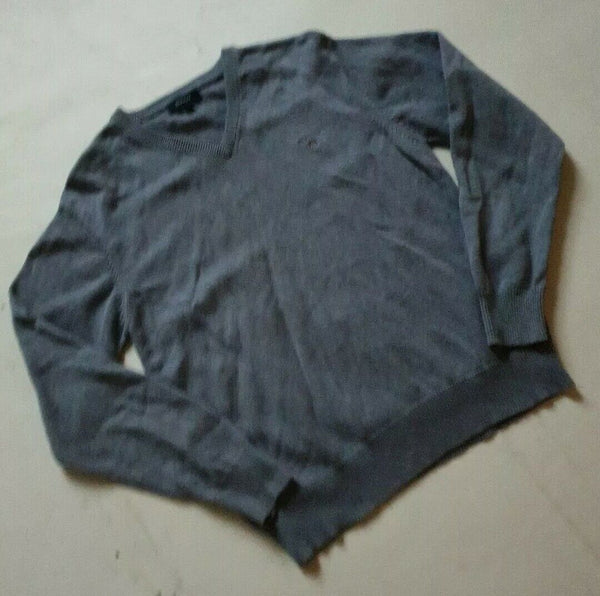 GANT Jumper Sweater Mens S Reg Fit Charcoal Grey Cotton V Neck
