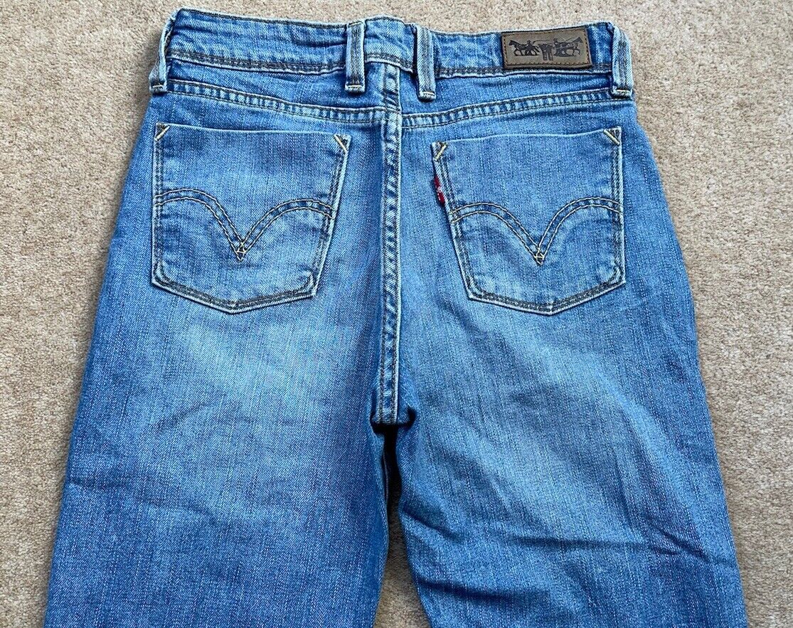 Womens Levis Jeans 627 Straight Fit W 27 L 34 Blue Denim Red Tab C6