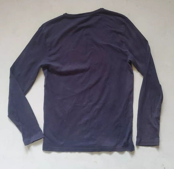 HUGO BOSS Boys Tshirt T Shirt Long Sleeve Age 16 Navy Blue Big Logo
