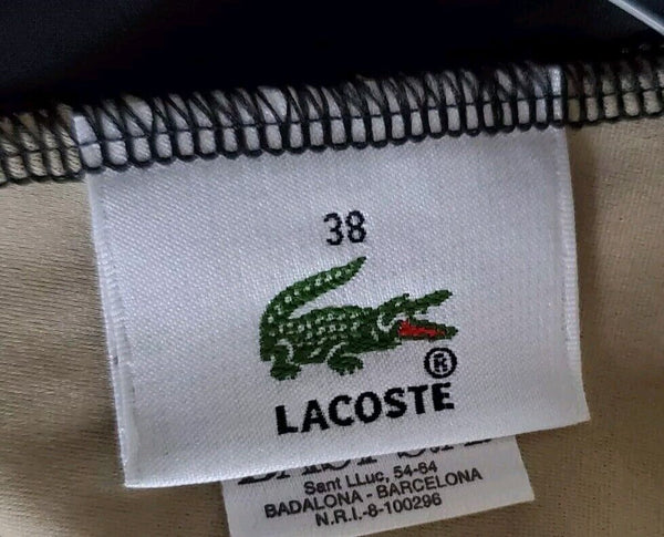 LACOSTE Swimming Costume Swimsuit 1 Piece Black Spellout Size XS New With Pouch