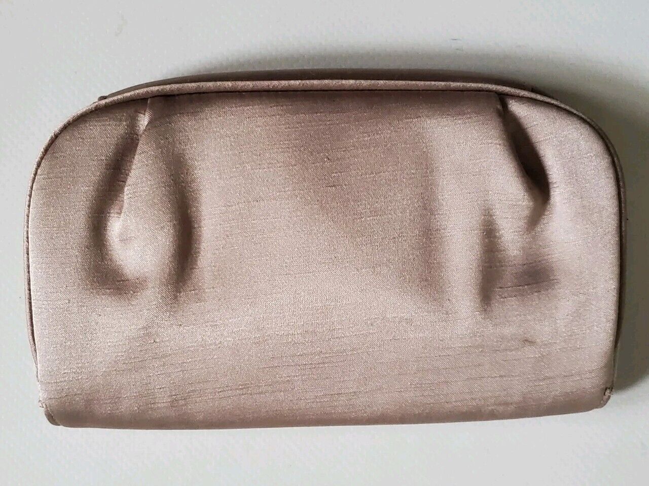 HUGO BOSS Clutch Purse Makeup Case Bag Satin Gold - Never Used
