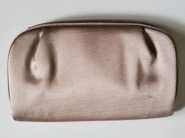 HUGO BOSS Clutch Purse Makeup Case Bag Satin Gold - Never Used