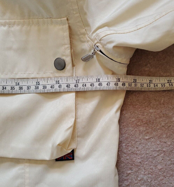 Belstaff Jacket Rallymaster 350 Pro Womens Size M 42 Ivory Nylon Motorcycle