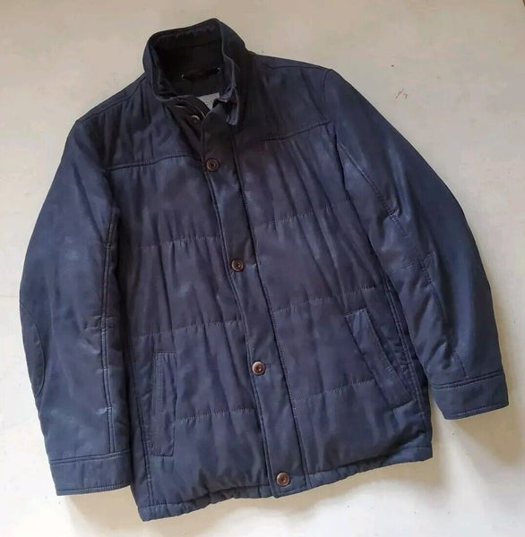 Bugatti Puffer Jacket Coat Mens L Navy Blue Designed In Germany
