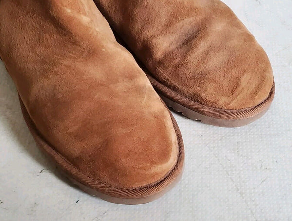 Ugg Biker Boots Womens UK 4 Eu 37 Tan Suede Buckle Closure and Detail