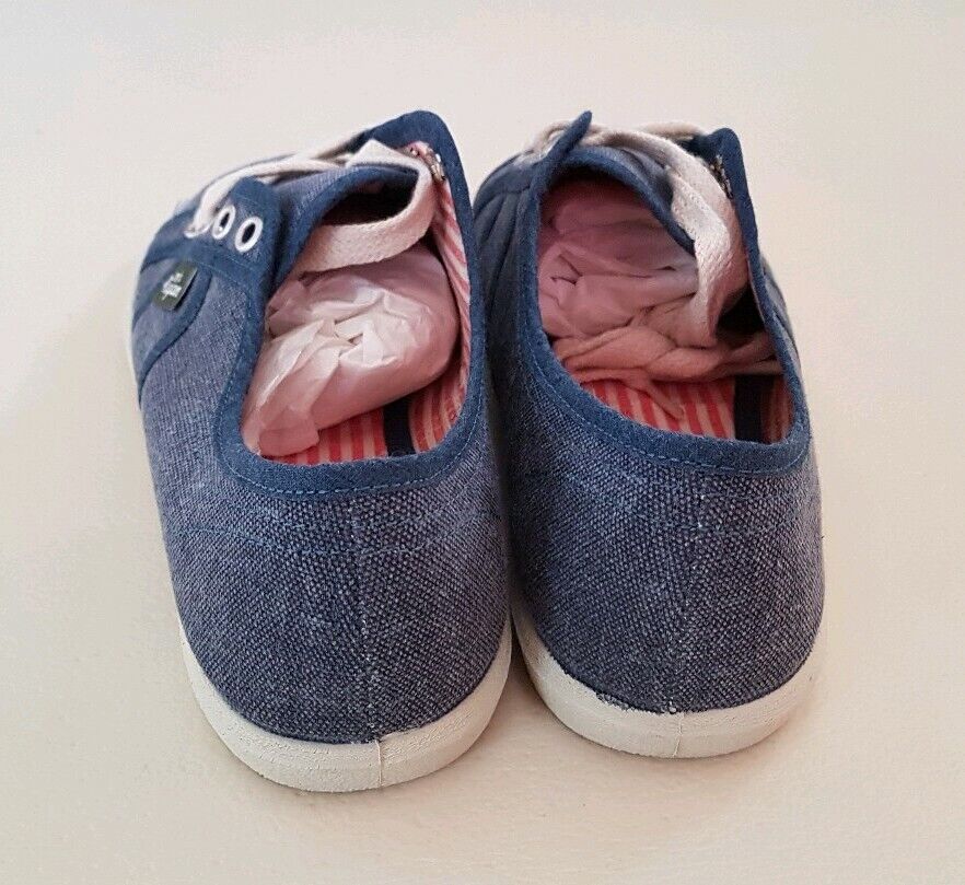 JONNYS VEGAN SHOES Women UK 5.5 EU 39 Wakanda Blue Canvas New In Box