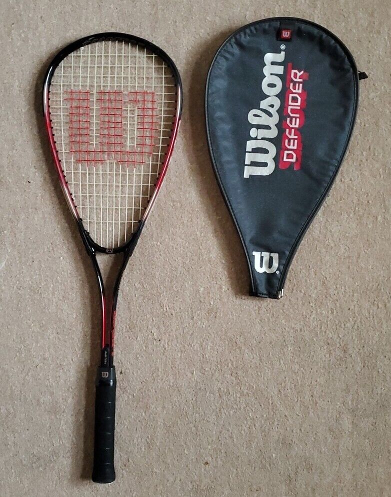 WILSON DEFENDER Squash Racket Anti-Vibe Aerodynamic Red Black With Cover