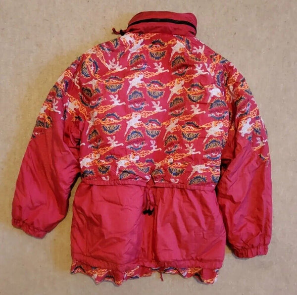 Vintage Rodeo Ski Suit Womens L Jacket Salopettes Gloves Pink Mint Condition