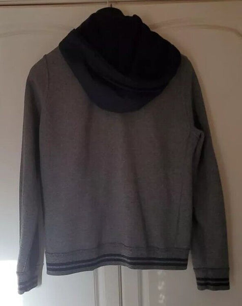 Abercrombie Fitch Jacket Baseball Varsity and Hoodie 2 in 1 Mens XL Grey Jersey