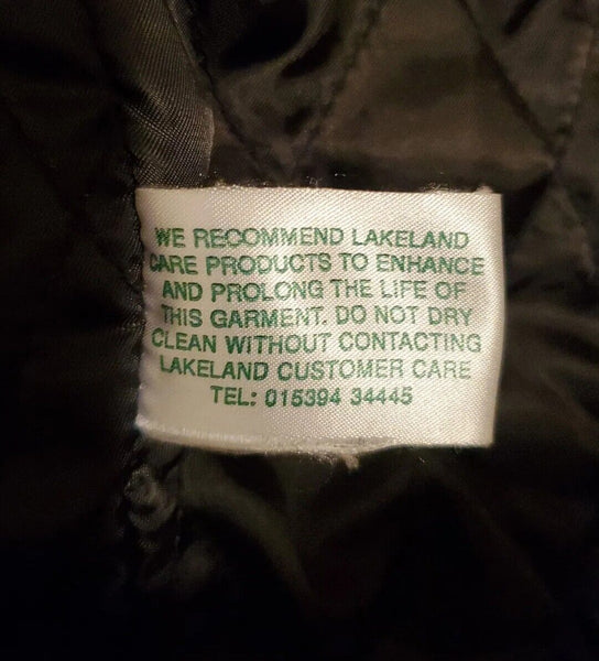LAKELAND Leather Field Jacket Coat Mens M Black Heavyweight Quilted Lining