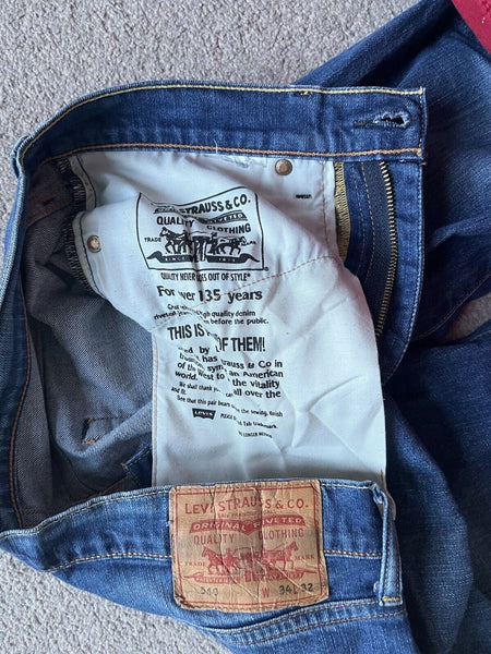 LEVIS 510 JEANS Mens W 34 L 32  vintage blue denim red tab regular fit A129