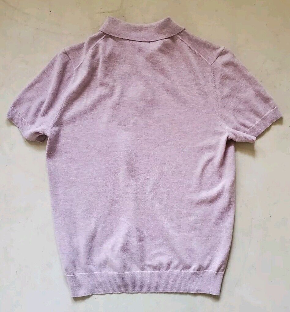 Nicole Farhi Knitted Polo Jersey Mens M Lilac