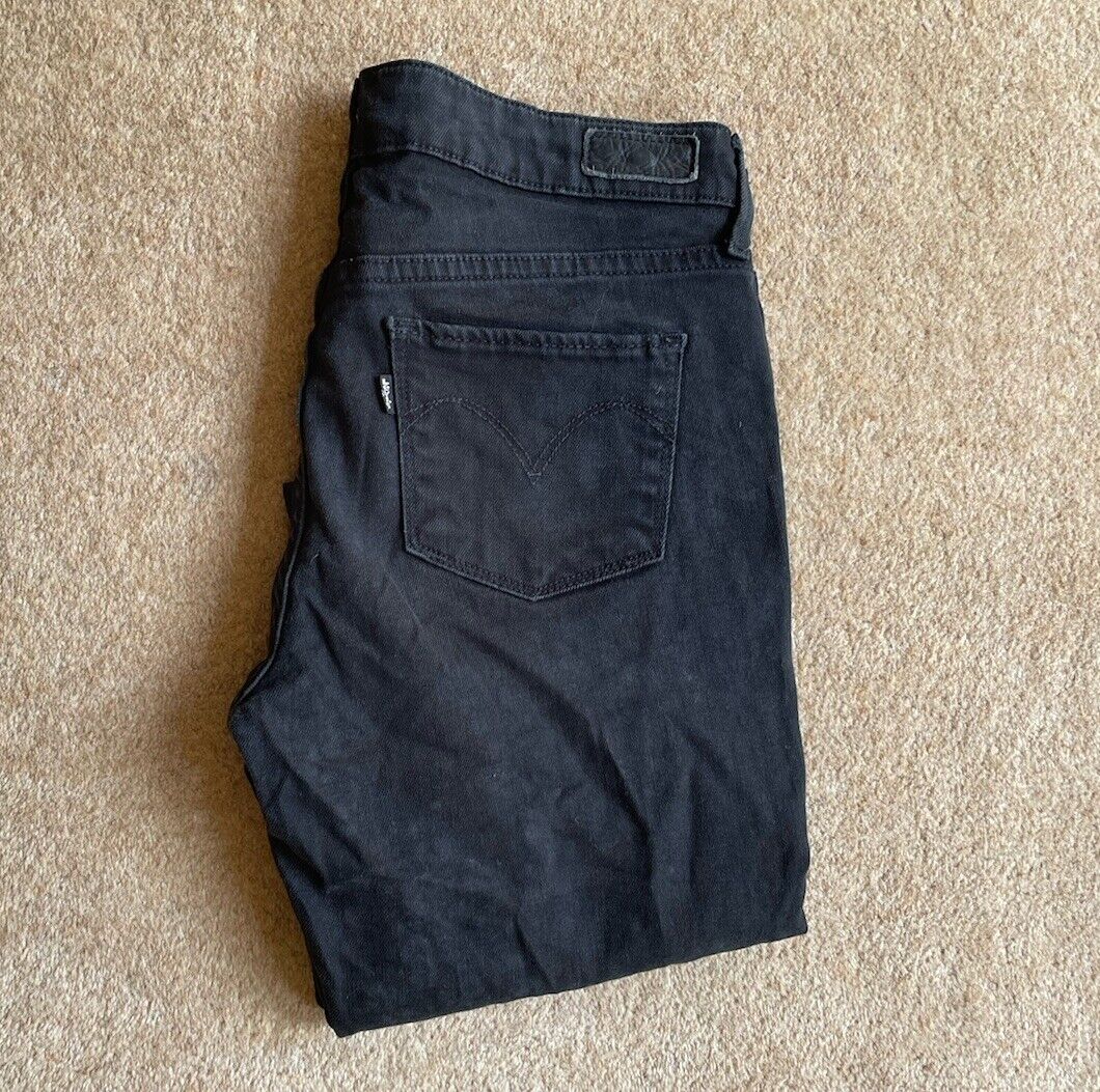 Womens Levis Jeans Slight Curve W 28 L 30 Black Denim Red Tab C17