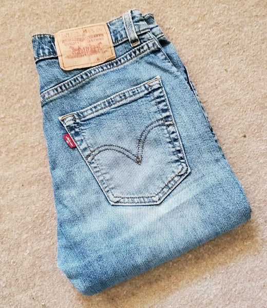 LEVIS 525 Cropped Jeans Womens W26 L24 vintage blue denim red tab