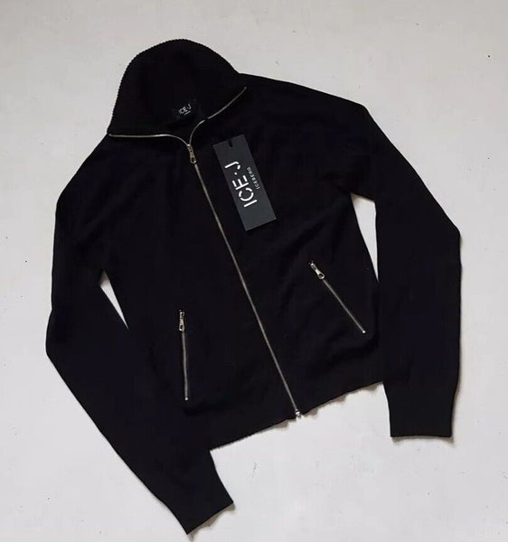 ICEBERG ICE-J Cropped Cardigan Sweater Full Zip Top Womens S Black Stretch
