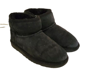 UGG Boots Classic Short Black Suede Shearling Lined Uk 3 Eu 36 Vintage Y2K