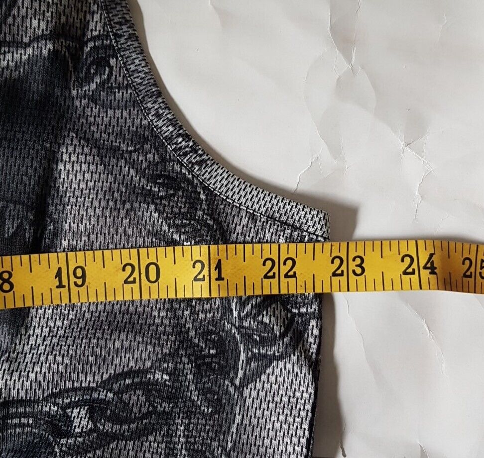 Designer Vest T Shirt Mens XXL Italian Black Anchor Cotton Lycra Stretch