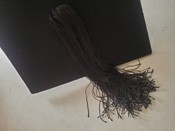 Ravenscroft Willis Mortar Board Black Wool Graduation Size 6 7/8 - Worn Once