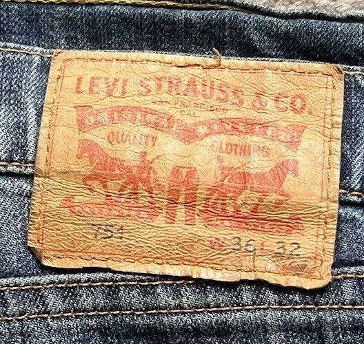 LEVIS 751 Jeans Mens W 36 L 32 vintage blue denim red tab regular fit A147