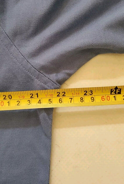 ETERNA Polo Shirt Mens M Comfort Fit Azure Blue Cotton Gingham Trim Worn Once