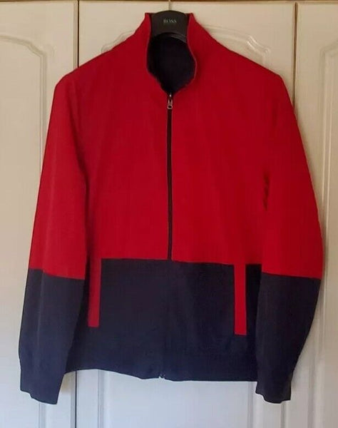 Vintage NAUTICA Sailing Jacket Mens XL Reversible Navy Blue Red